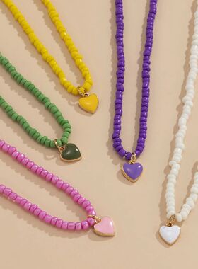 Fashion Handmade Multicolor Seed Beads Necklace For Women Sw