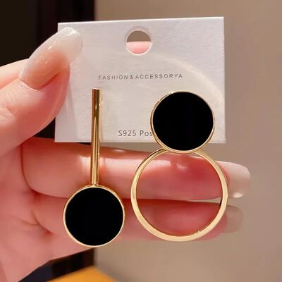 Boho Hoop Earrings, Geometric Asymmetrical Design, Statement