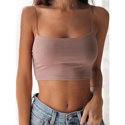 NewWomen Sexy Crop Tops Solid Summer Camis Women Casual Tank