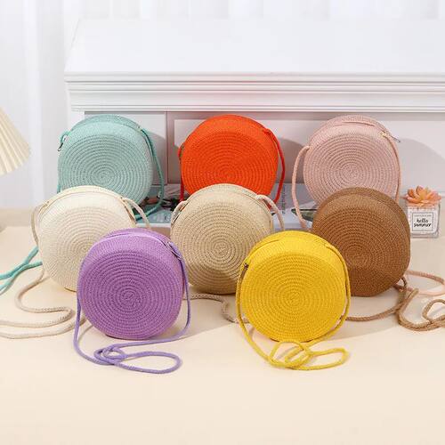 Summer Round Straw Bag For Women Woven Handmade Shoulder Bag