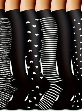 6 Pairs Men Female Compression Socks Men Nurse Compression S