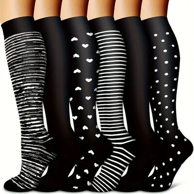 6 Pairs Men Female Compression Socks Men Nurse Compression S