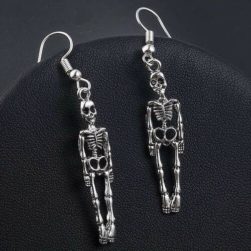 Halloween Vintage Skeleton Skull Dangle Earrings for Women J