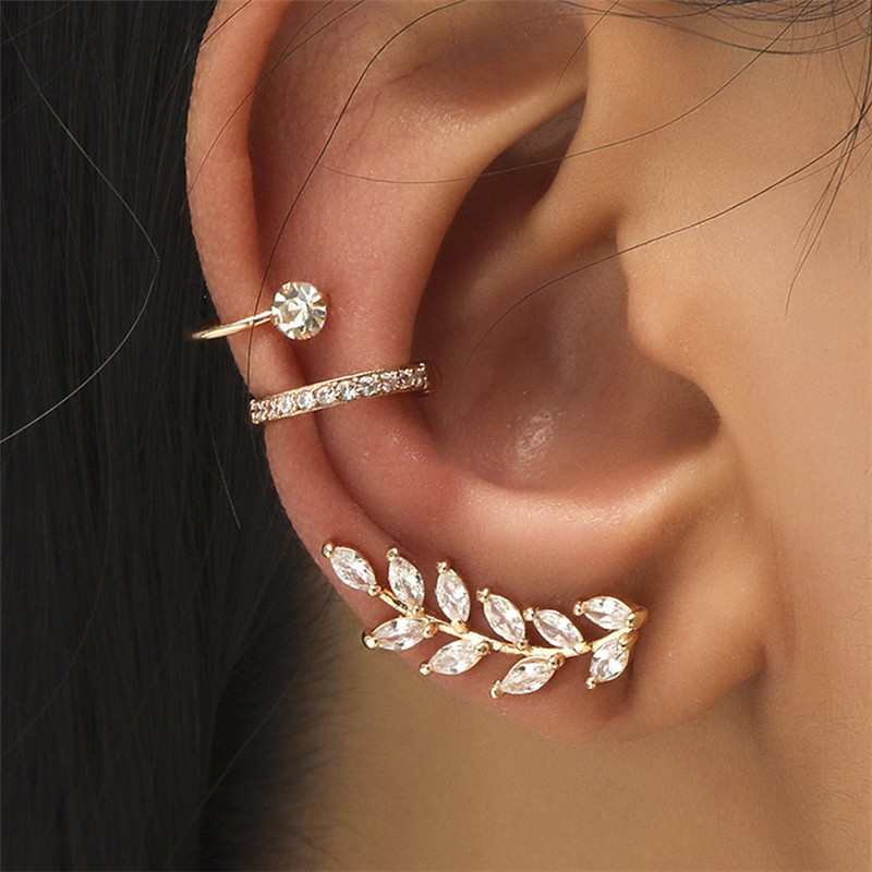 Bohemian NO Piercing Crystal Rhinestone Ear Cuff Wrap Stud C