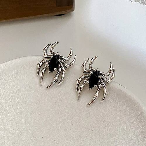 Gothic Retro Spider Earrings for WomenBlack Resin Bead Earri