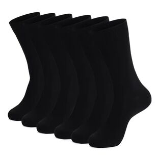 6 Pairs Mens Dress Socks Black Plus Size, High Quality Combe