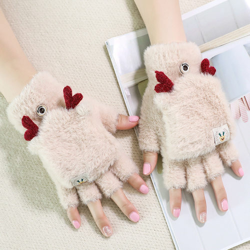 Winter Warm Gloves Cute Girls Christmas Fawn Flip Imitation