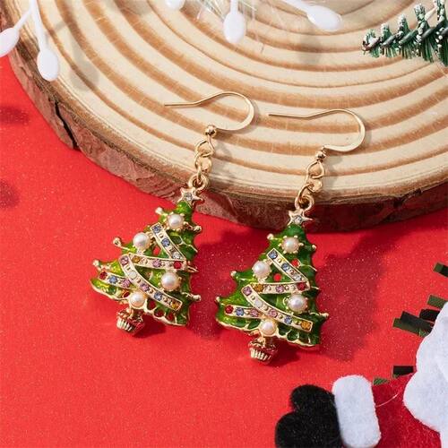 New Color Cartoon Cute Dripping Oil Christmas Tree Earhook C