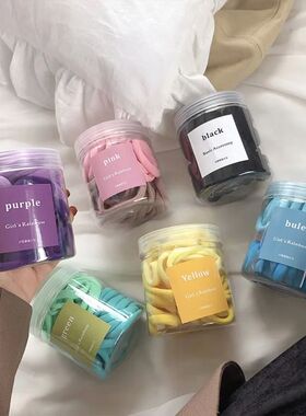 50pcs/Set Large Elastic Hair Bands for Women Rubber Band Fem