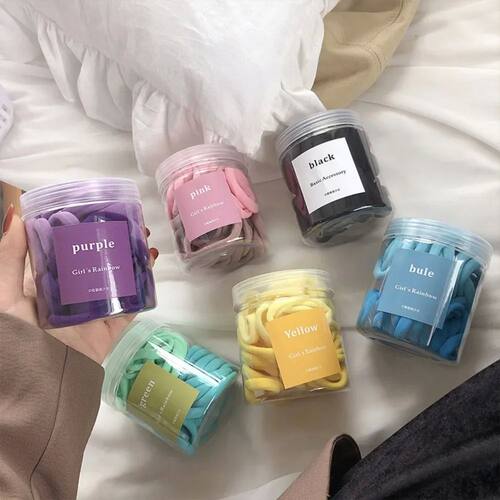 50pcs/Set Large Elastic Hair Bands for Women Rubber Band Fem