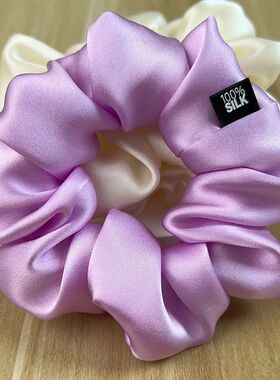100% Mulberry Silk Hair Scrunchies Elastic Rubber Band Hair
