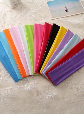 Stretchy Sports Yoga Hair Bands Solid Color Tennis Elastic H