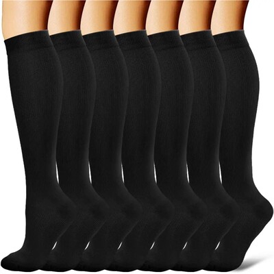 3/6/7 Pairs Compression Socks Men Women Running Sports Socks