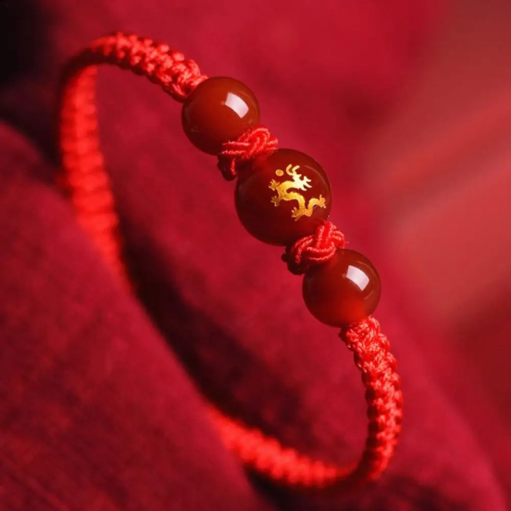 Chinese Style Dragon Bracelet 2024 Dragon Year Lucky Red Rop