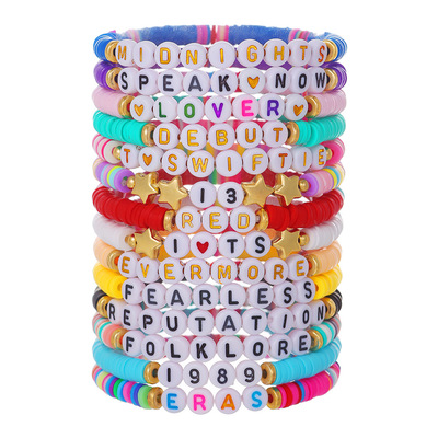 Accessories Taylor Swift Fans Colorful Soft Pottery Bracelet
