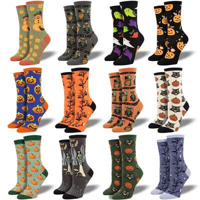 New Halloween Creative Funny Pumpkin Jacquard Tide Socks Men