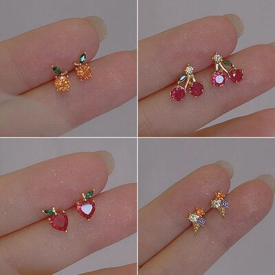Fashion Sweet Cute Fruit Stud Earrings For Women Girls Small