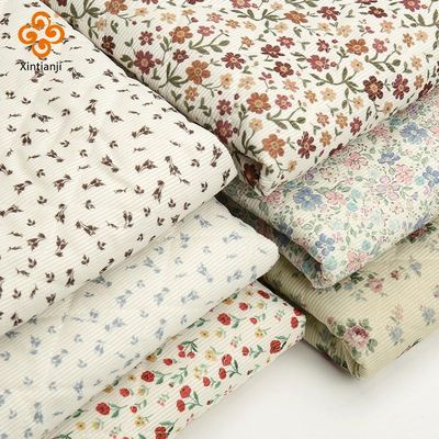 0.5m/1m/2m Vintage Floral Quilted Fabric Clip Cotton Winter