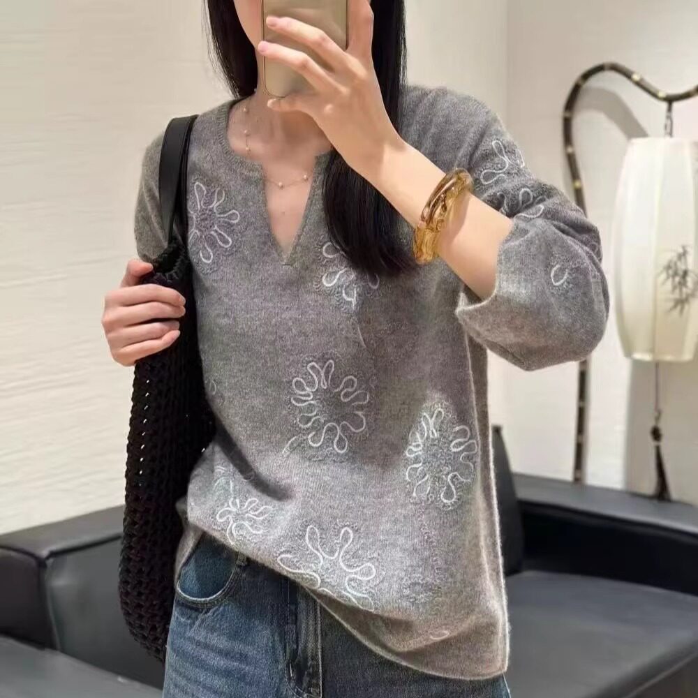 100%山羊绒毛衣欧洲站202毛针织衫