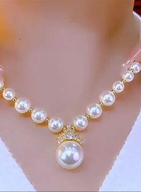 俄罗斯极地月光珍珠项链晓怡欣女士优雅气质颈链设计感小众锁骨链