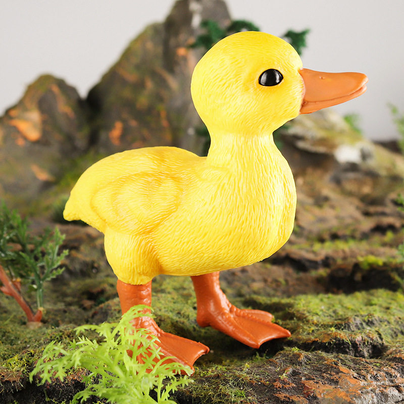 儿童认知仿真动物大黄鸭模型玩具野生牧场家禽实心鸭子装饰摆件