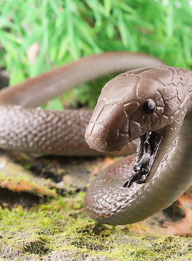 仿真动物模型TPR软胶黑曼巴蛇蟒蛇眼镜蛇万圣节儿童整蛊玩具摆件