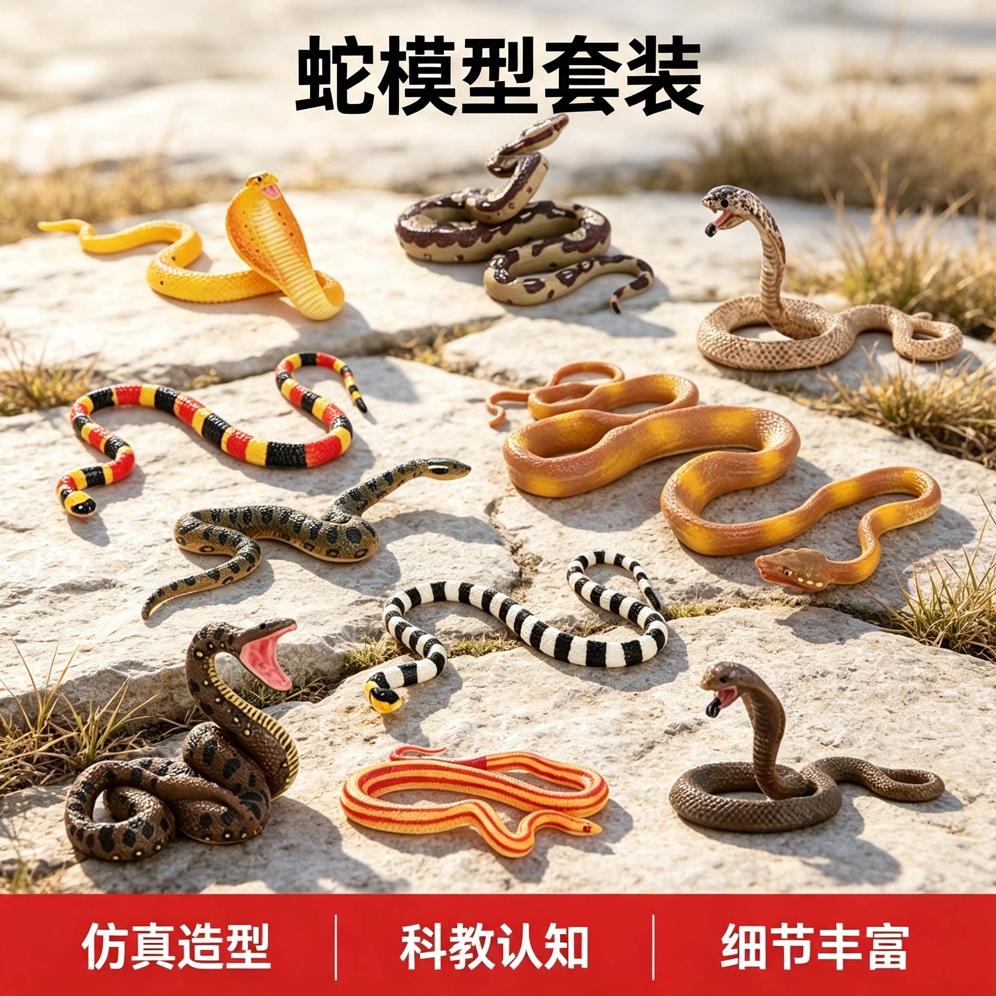 儿童仿真野生动物模型爬行动物大蟒蛇眼镜蛇玉米蛇儿童玩具礼物男