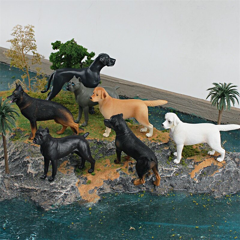 儿童仿真牧羊犬卡斯罗犬丹犬拉布拉多罗威纳犬宠物狗狗动物模型男