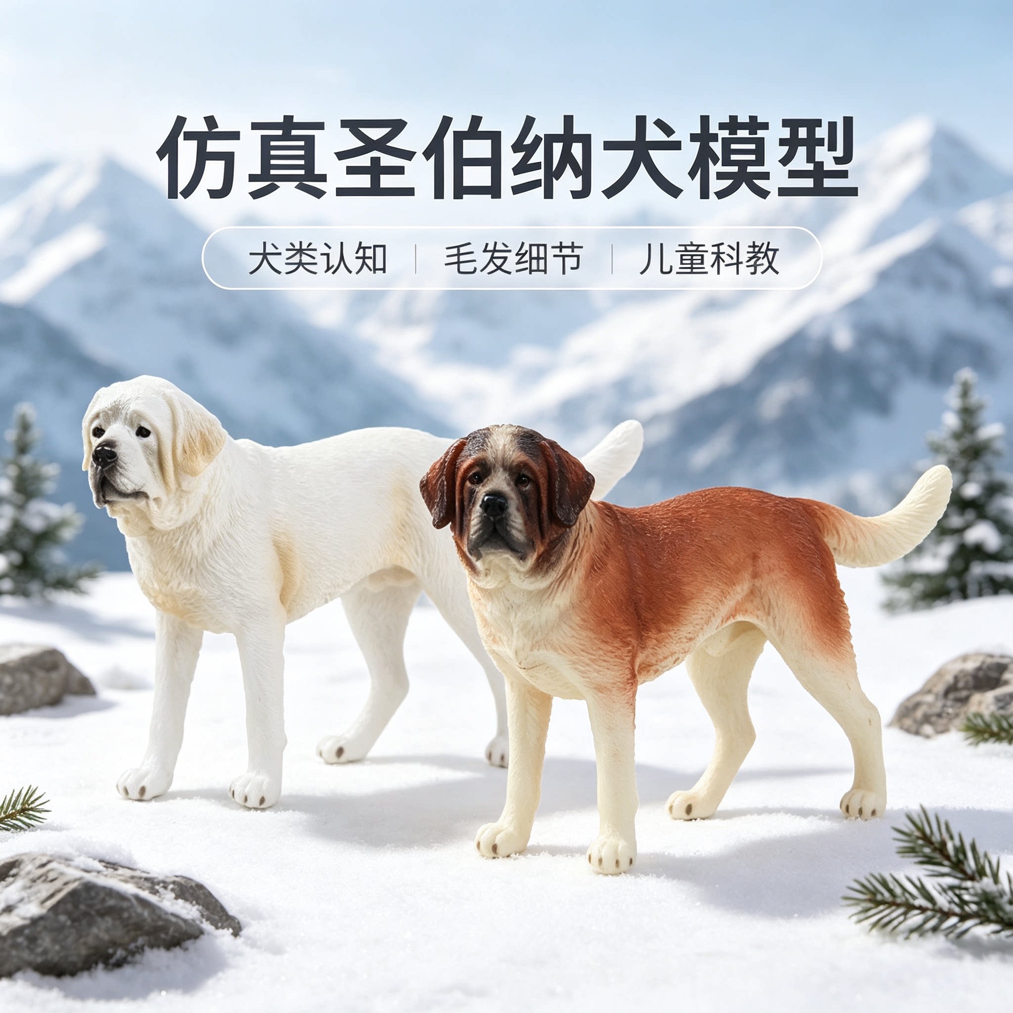 仿真狗模型玩具实心小动物圣伯纳救援犬金毛犬德国牧羊犬宠物狗狗