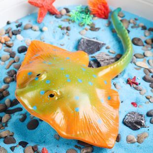 仿真海洋动物模型儿童认知玩具软胶大号鳐鱼蝙蝠老板鱼瑶鱼魔鬼鱼