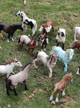 仿真动物马模型儿童玩具实心静态利皮扎马千里马骏马场景摆件手办