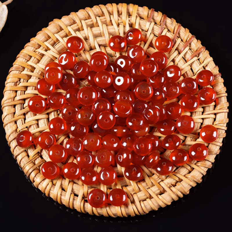 红玛瑙散珠子隔片算盘珠