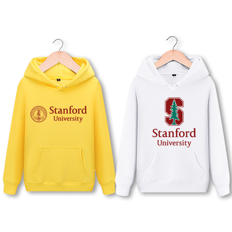 斯坦福大学套头卫衣Stanford University纪念加绒连帽休闲外套男