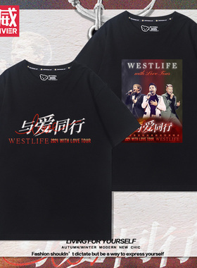 西城男孩westlife乐队演唱会周边短袖男女夏季纯棉宽松百搭T恤衫