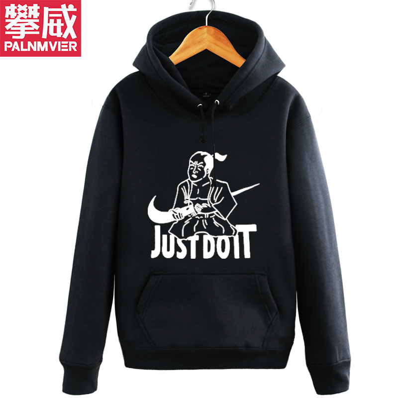 日系潮牌原宿风恶搞日本武士just do it学生男女连帽卫衣外套衣服