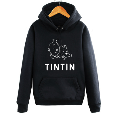 卡通动漫丁丁历险记秋冬连帽卫衣