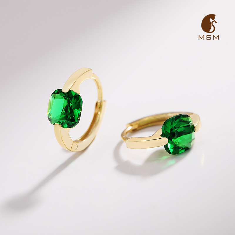 陌上猫祖母绿耳钉纯银耳圈新中式耳环轻奢高级感耳饰2024新款爆款,饰品/流行首饰/时尚饰品新,耳环,淘宝优惠券,粉丝福利购,淘宝优惠卷