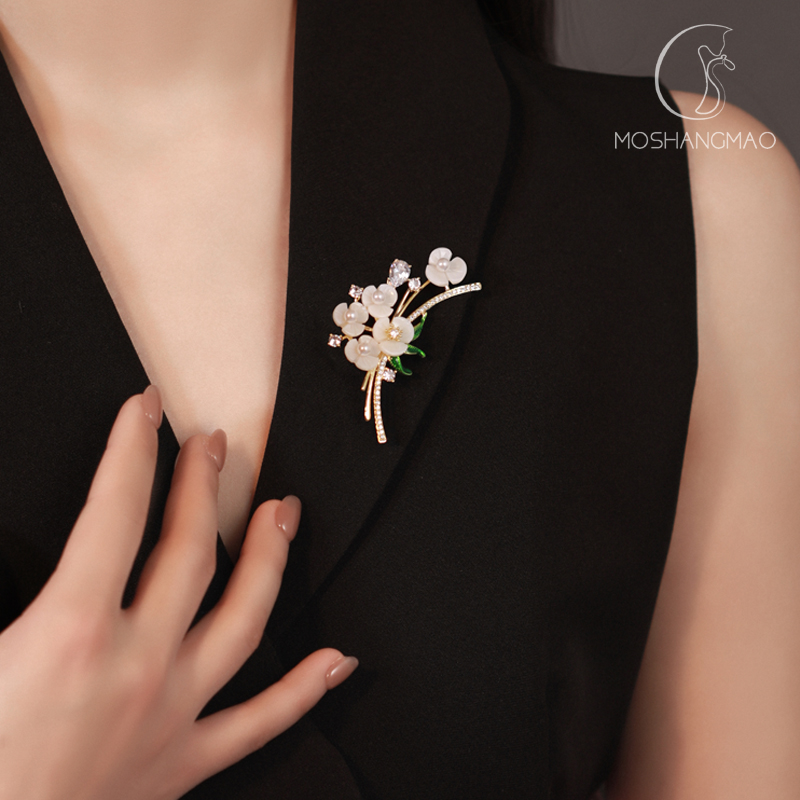 贝壳花束胸针时尚送礼品