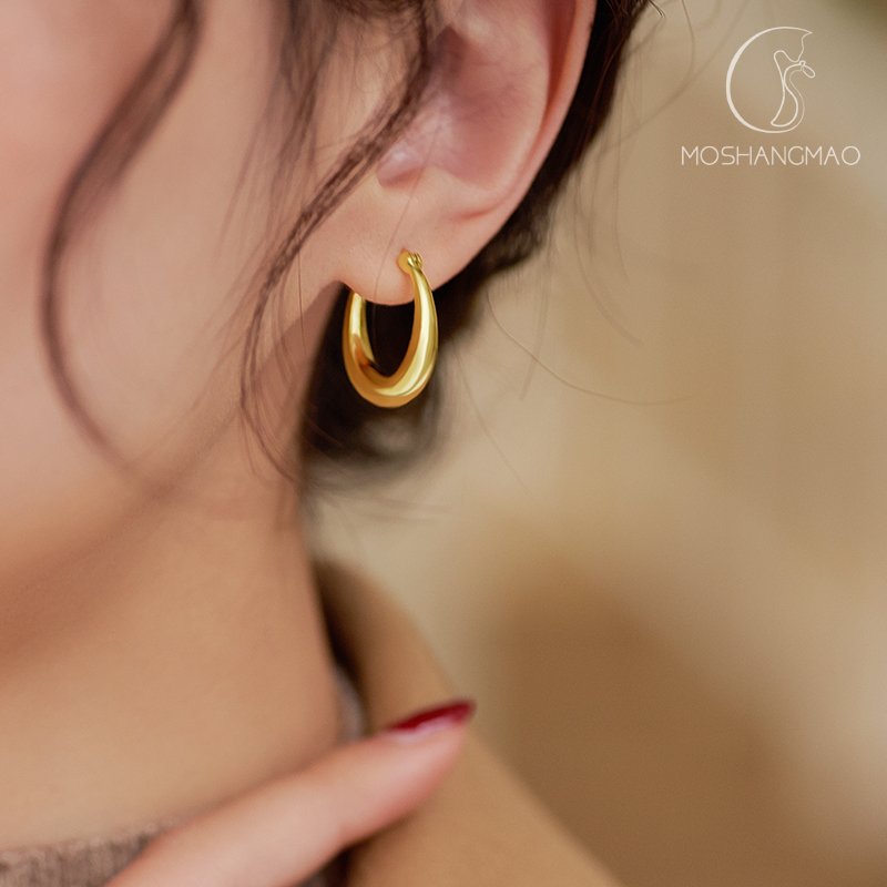 高级感法式时髦耳圈高保色