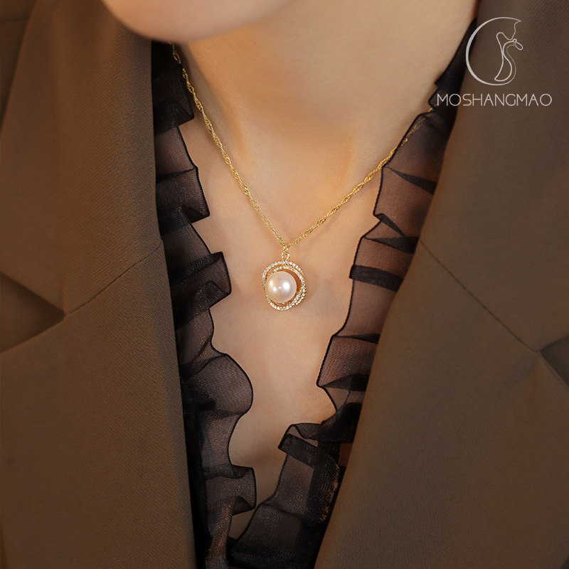 法式闪耀玫瑰淡水真珍珠项链女简约气质高级2022新项链毛衣链送礼,饰品/流行首饰/时尚饰品新,项链,淘宝优惠券,粉丝福利购,淘宝优惠卷