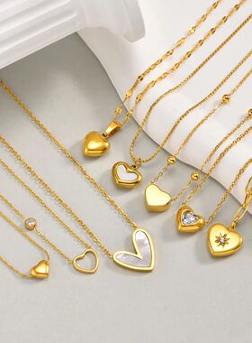 Fashion Love Heart Pendant Necklace for Women, Layering Neck