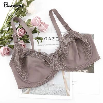 Beauwear Large Size BrasD Cup for Women Underwired Non-padde