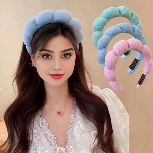 1/2/5pcs Solid Color Cloud Sponge Headband for Women Simplic