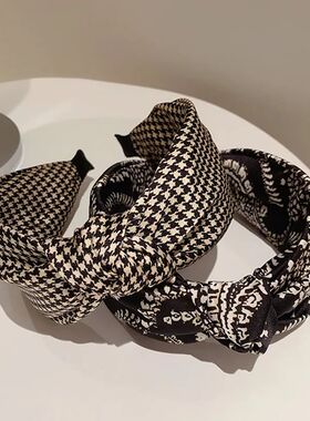 Ethnic style fabric knotted headband wide edge non-slip hair