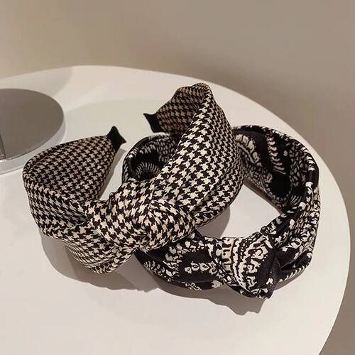 Ethnic style fabric knotted headband wide edge non-slip hair