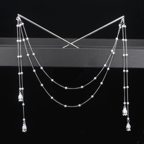 Double Chain Hair Fork Pearl Tassel Hair Stick Nunchaku Hair