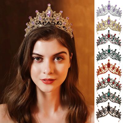 Baroque Vintage Tiara Crown For Wedding Hair Dress Jewelry 1