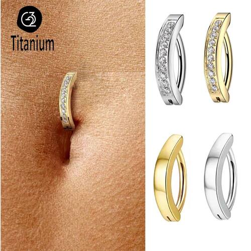 1PC Implant Grade G23 Titanium Cz Belly Button Ring Septum R