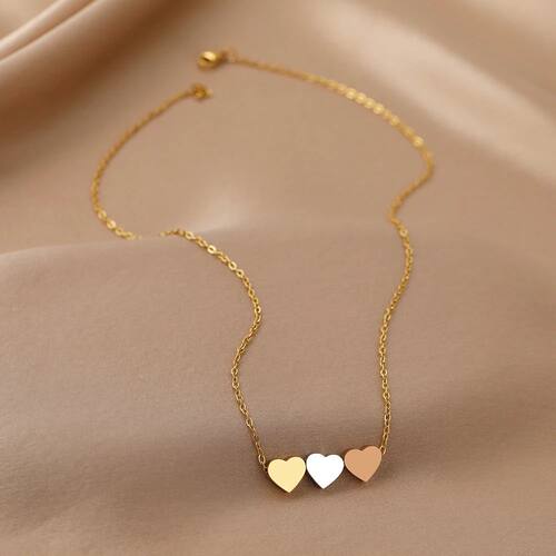 Stainless Steel Necklaces New Trend Sweetheart Gold Color Si