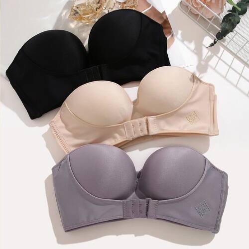 Front Closure Bras For Women Push Up Strapless Bra Seamless